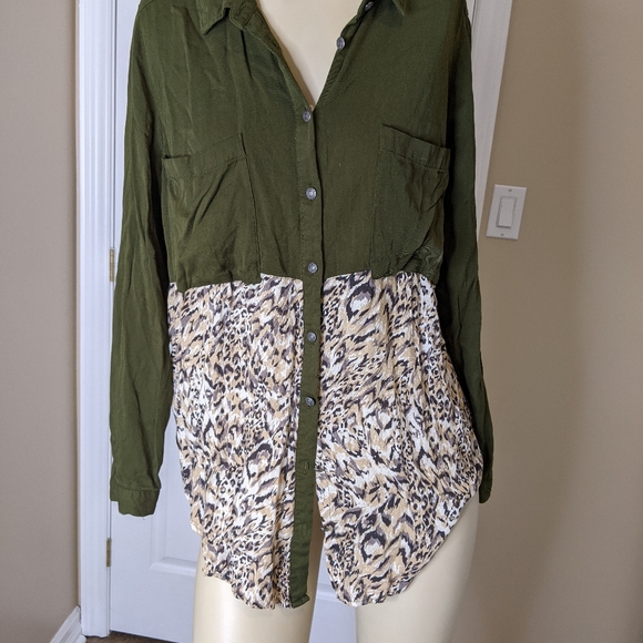 Free people Leopard Animal Print tunic long sleeve blouse - Picture 5 of 10